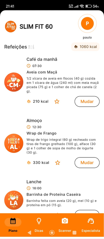 Refeições Detalhadas